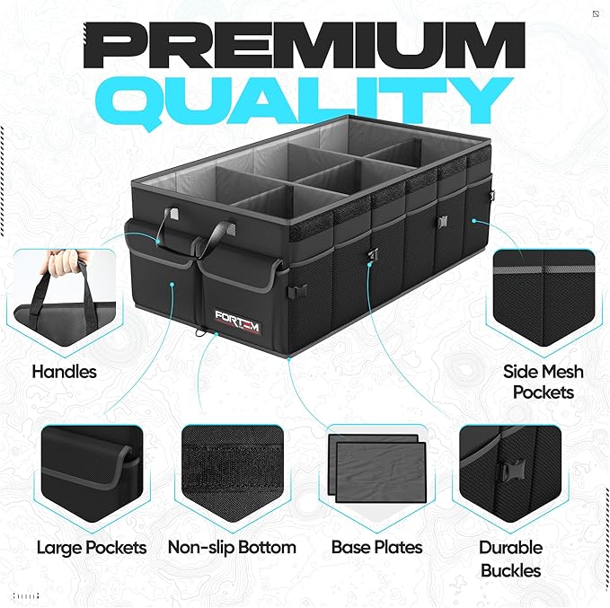 FORTEM Trunk Organizer For SUV Car Trunk Organizer, Foldable Storage, Car - Image 2