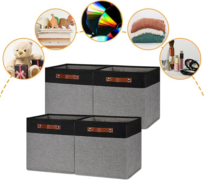 DULLEMELO 13x13 Storage Cubes, Collapsible Sturdy Cube Storage Bins - Image 5