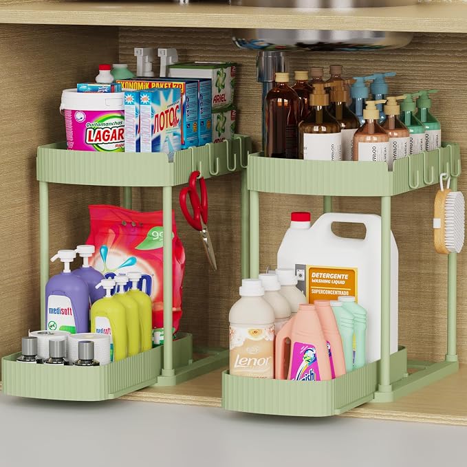 2 Pack Multi-Purpose Pull-Out Storage Organizers, Under Sink Organizers and by ukeetap