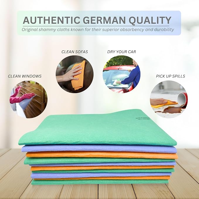 10 Pack Extra Large Original German Shammy Cloths Chamois Towels Super Absorbent - Image 4