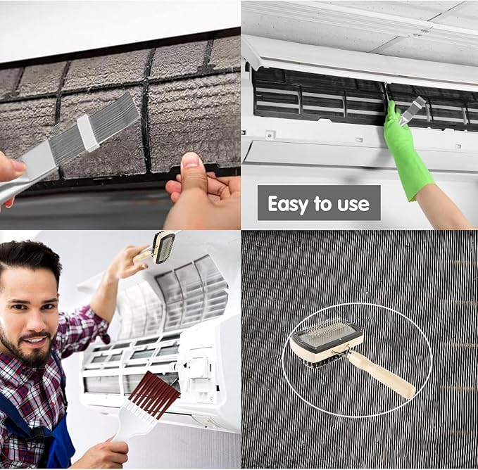 3 in 1 Set Air Conditioner Condenser Fin Comb，Refrigerator Coil Cleaning Brush - Image 4