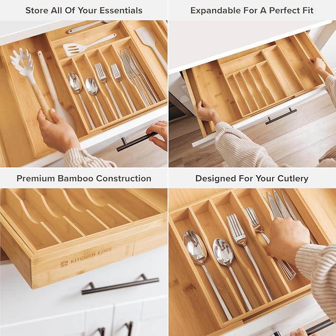 KitchenEdge Premium Silverware, Flatware and Utensil Organizer - Image 3
