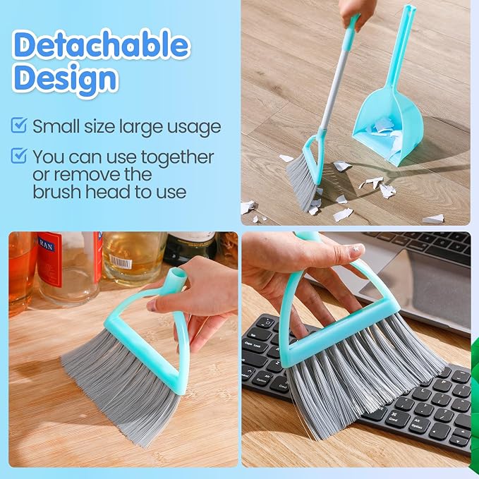 Roshtia 4 Pcs Mini Broom with Dustpan - Image 3