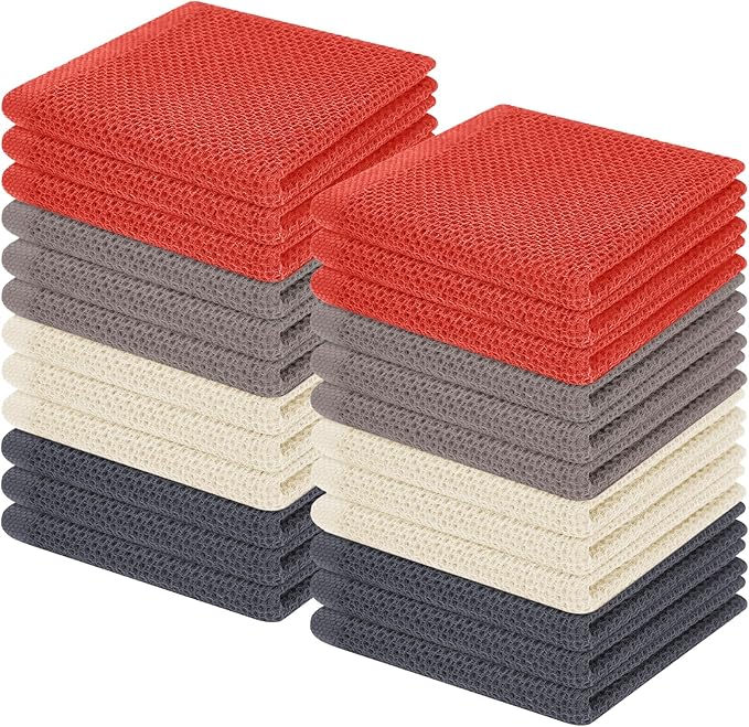 Homaxy 100% Cotton Waffle Weave Kitchen Dish Cloths, Ultra Soft Absorbent Quick by Homaxy