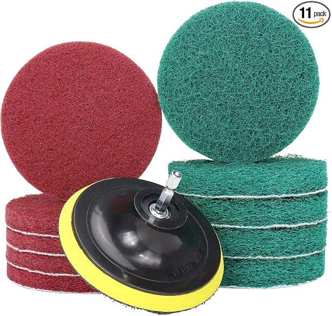 4 Inch Drill Brush Power Scouring Pads by Baisiky