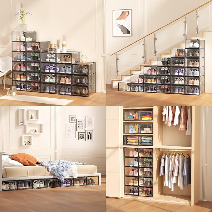 12 Pack XX Large Shoe Organizer Storage Boxes - Image 7