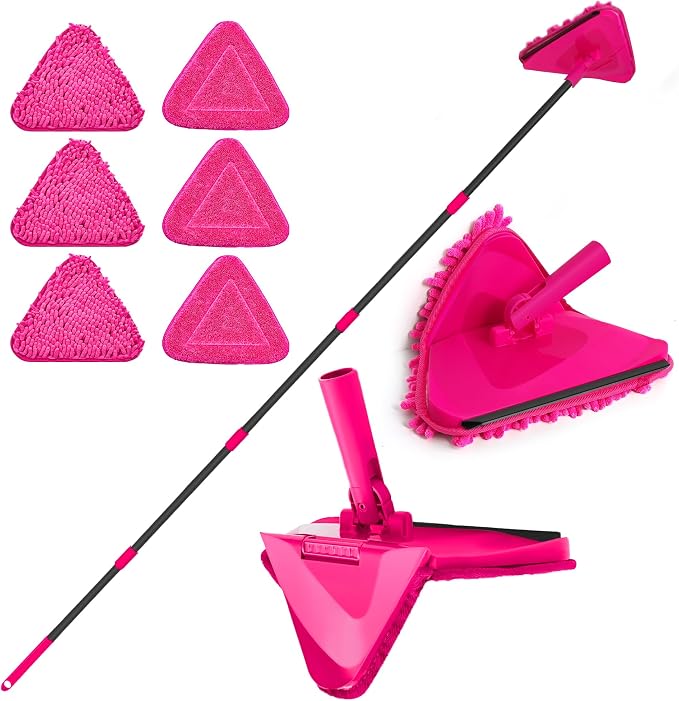 JEHONN Wall Mop with Long Handle 80 inches, Upgraded 180° Collapsible Baseboard by JEHONN