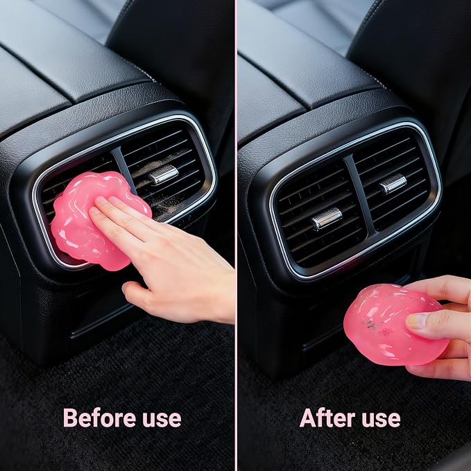 ColorCoral 2 Pack Car Cleaning Gel Reusable Auto Slime Cleaner, Rose Scent Dust - Image 8