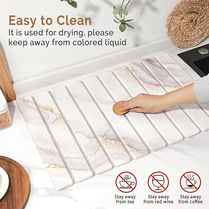 2 PCS Large Stone Dish Drying Mat - Image 5