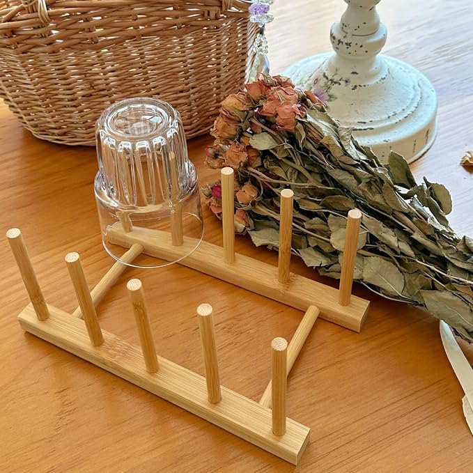 Kunovo Bamboo Dish Rack, Pot lid/Plate/Cutting Board Organizer - Image 7