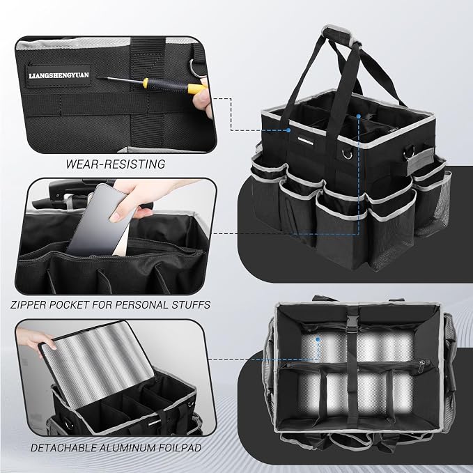 Large Rolling Cleaning Caddy Bag, Cleaning Caddy - Image 3