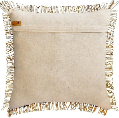 The HomeCentric King/Queen/Twin Beige Decorative Bed Runner Full 68"x18" Bed Runner with One Pillow Cover, Floral, Pearl, Jute Lace, Embroidery Bed Scarf on Cotton Fabric - Floral Luster