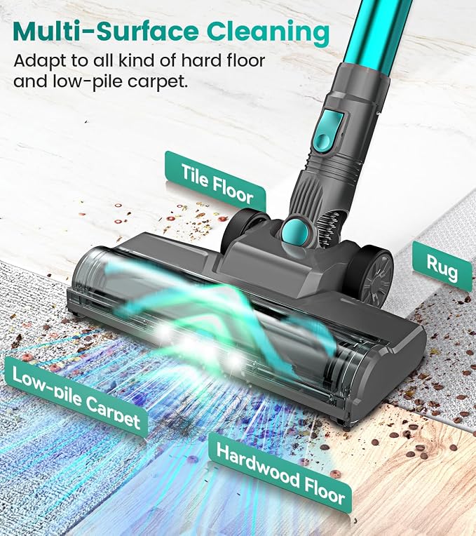 DEVOAC Cordless Vacuum Cleaner, Ultra-Lightweight Stick Vacuum, 2200mAh Battery - Image 3