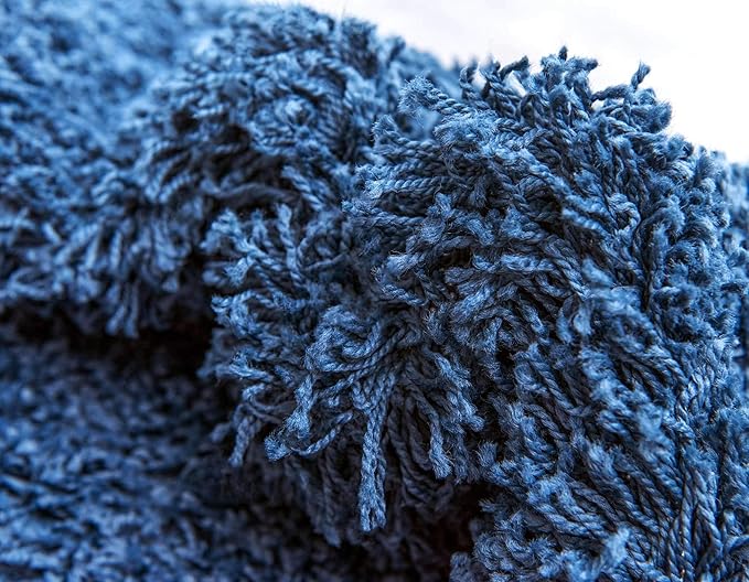 Unique Loom Solid Shag Collection Area Rug (3' 3" x 5' 3" Rectangle, Sapphire Blue/ Navy Blue)