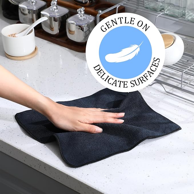 Tanlade Microfiber Cleaning Cloth Cleaning Rags Reasonable Kitchen Towels - Image 4