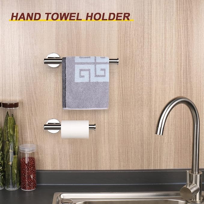NearMoon Bath Toilet Paper Holder+ Hand Towel Holder, 2 Pieces Bathroom - Image 6