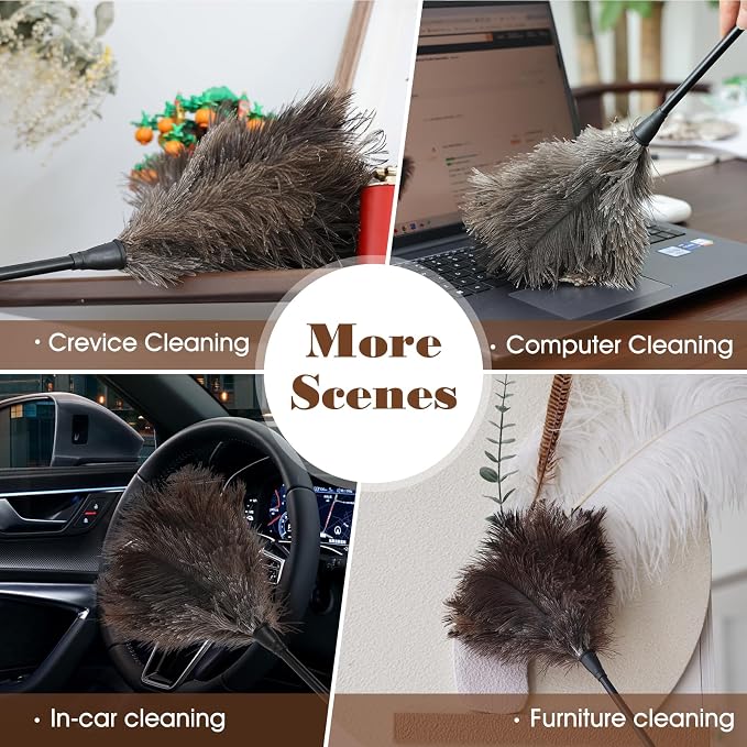 Natural Ostrich Feather Duster 14.9 inch Fluffy Mini Dusters - Image 7