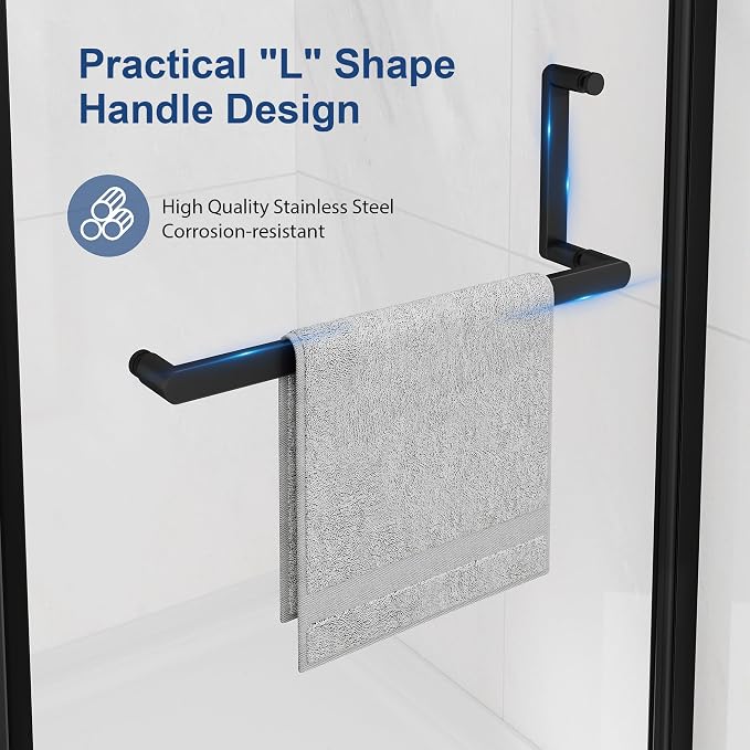 KPUY Pivot Shower Door, 26-28" W x 72" H Frameless Single Swing Glass Shower - Image 6