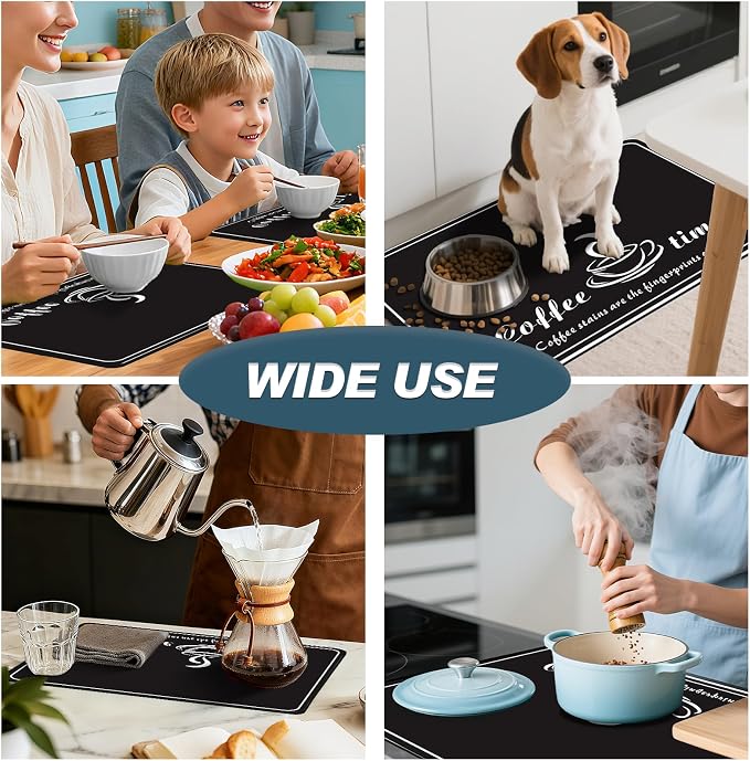 Dish Drying Mats for Kitchen Counter, Waterproof Coffee Mat for Countertop - Image 8
