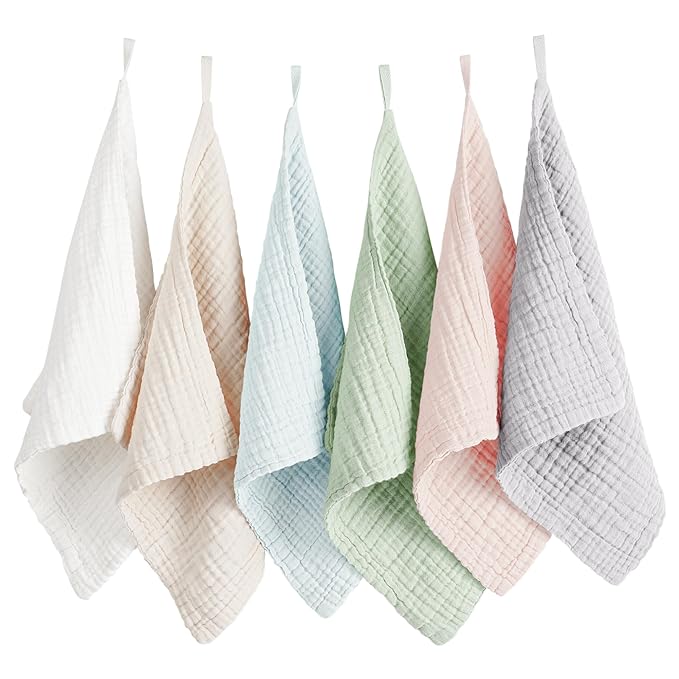 Konssy 6 Pack Face Cloths, Soft Wash Cloth by Konssy