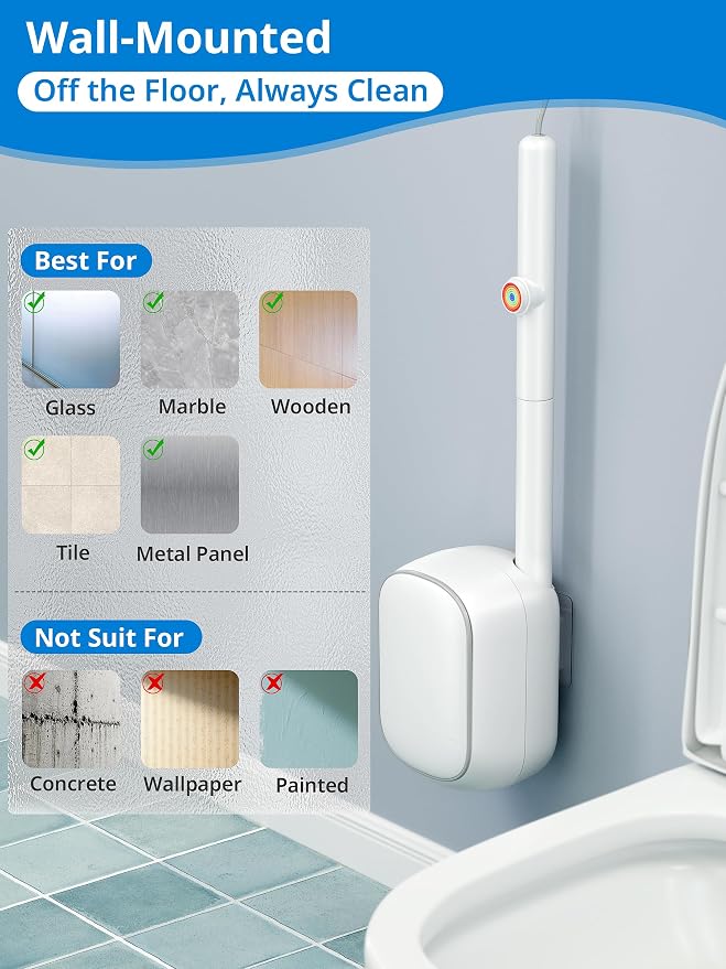 Toilet Cleaner Wand, Disposable Toilet Brush and Holder Set, Toilet Bowl - Image 4