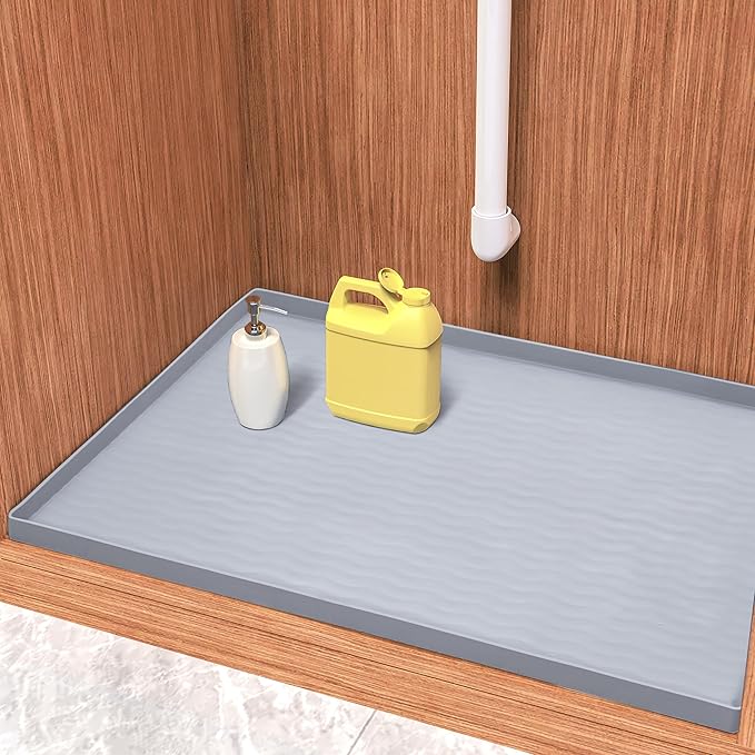 URMONA Waterproof Silicone Under Sink Mat 22'' x 22'' Shelf Liner by URMONA