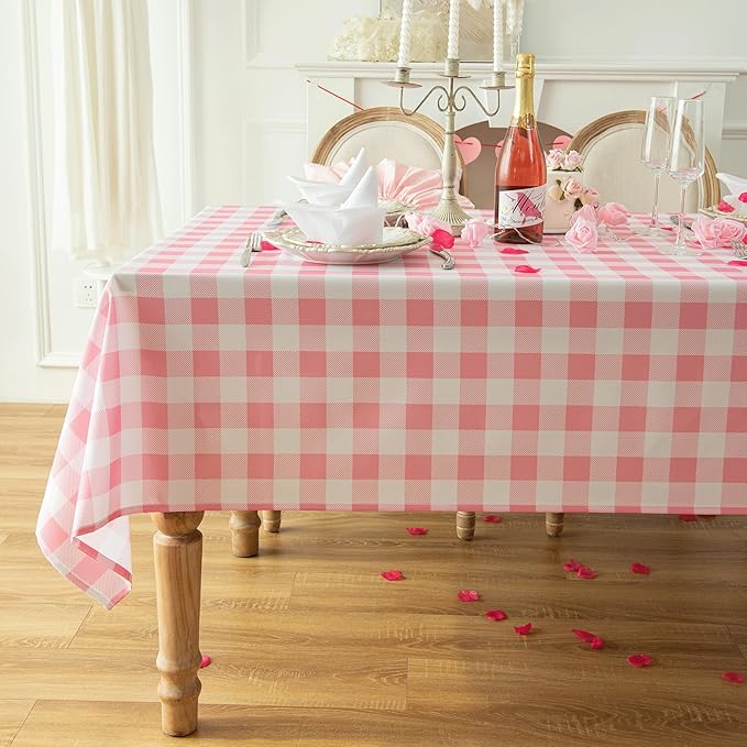 Classic Gingham Plaid Tablecloth Fabric by Essifunia