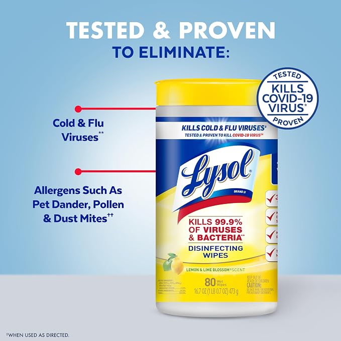 Lysol Disinfecting Wipes Bundle, Home Apartment Dorm Room Essentials and - Image 4