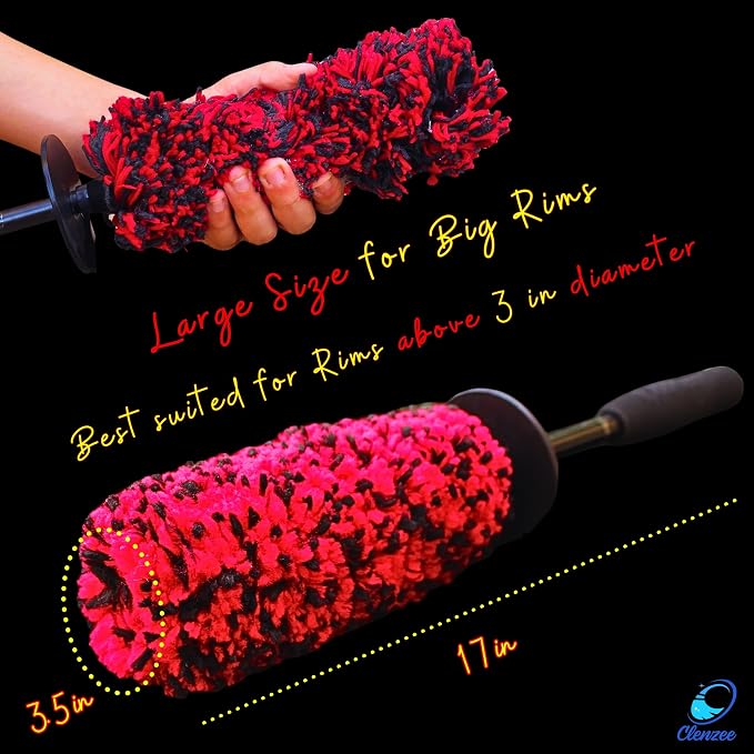 Large Microfiber Wheel Brush for SUVs, RVs & Trucks | Soft Non-Metallic Rim - Image 2