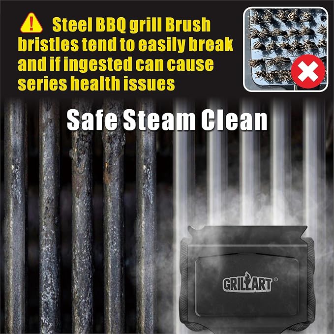 GRILLART Grill Brush Bristle Free, Replaceable BBQ Cleaning Pad, Safe - Image 5