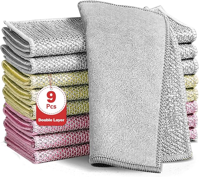 XANGNIER 9 Pcs Non Scratch Wire Dishcloth, 2025 New Upgrade Steel Wool Cleaning by XANGNIER