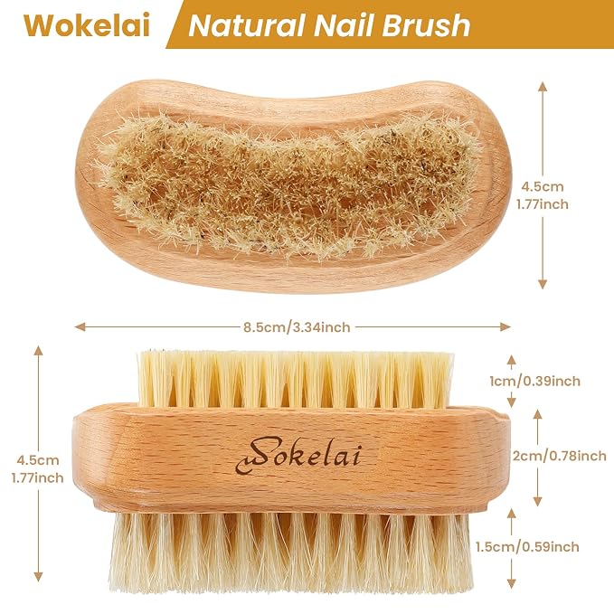 Nail Brush for Cleaning Fingernails, 2 Pieces Wooden Fingernail Toenail Scrub - Image 3