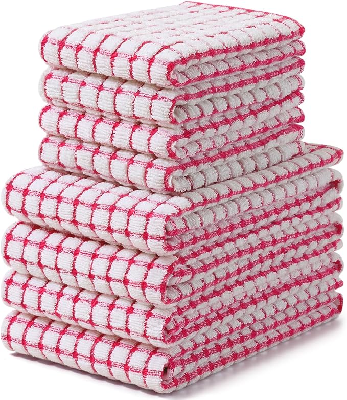 Homaxy Kitchen Towels and Dishcloths Set, 16 x 25 and 12 x 12 Inches, Super by Homaxy