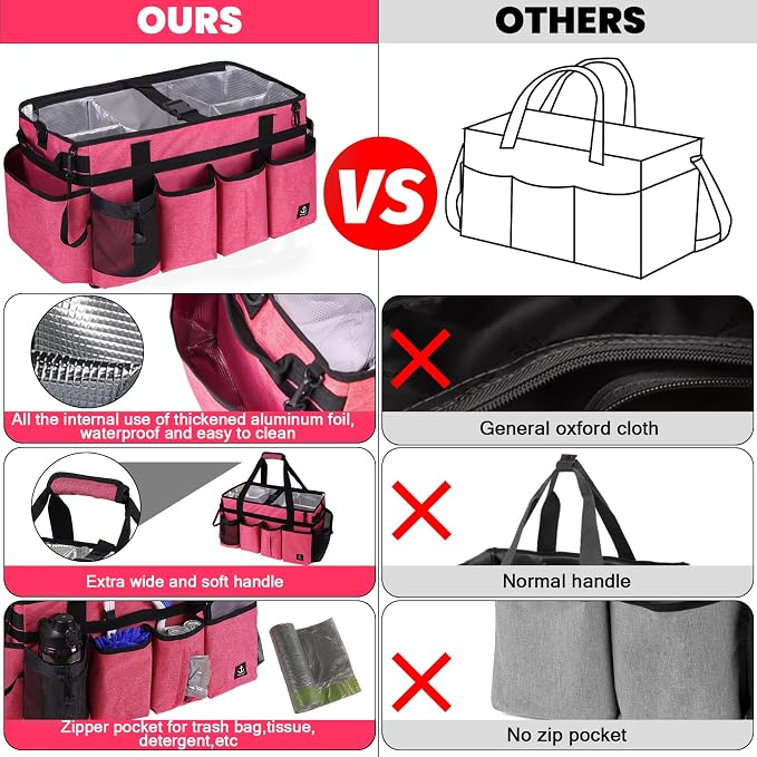 Extra large Cleaning Caddy Bag Built-in Sturdy Support Board, Cleaning Organizer - Image 4