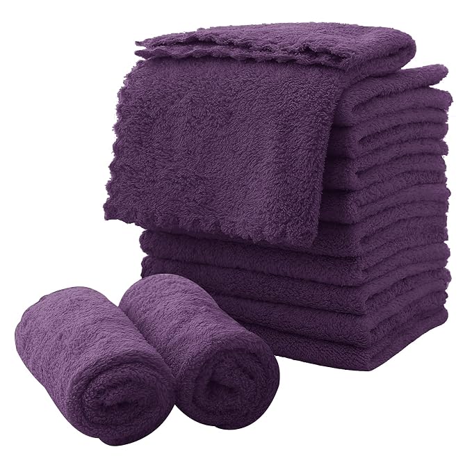 MOONQUEEN Microfiber Facial Cloths Fast Drying Washcloth 12 Pack by MOONQUEEN