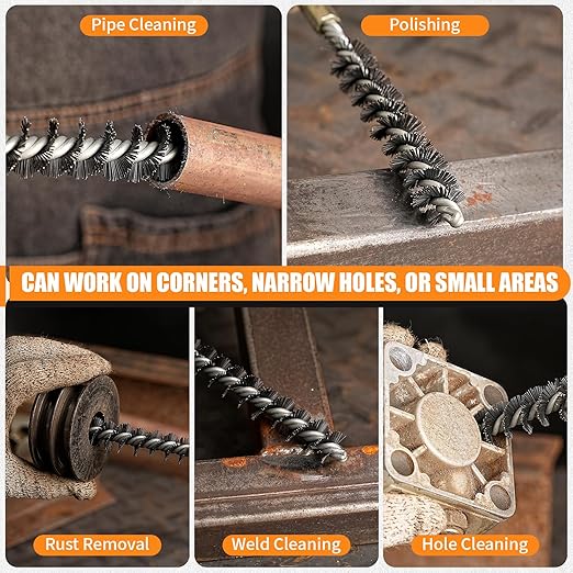 1Pc 2.5" Dia Stainless Steel Cylinder Bores Wire Round Tube Cleaning Brush 65mm - Image 6
