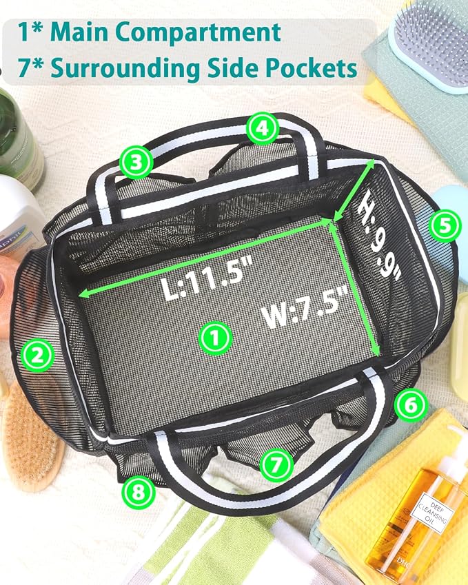 XL Mesh Shower Caddy Portable Shower Bag - Image 5