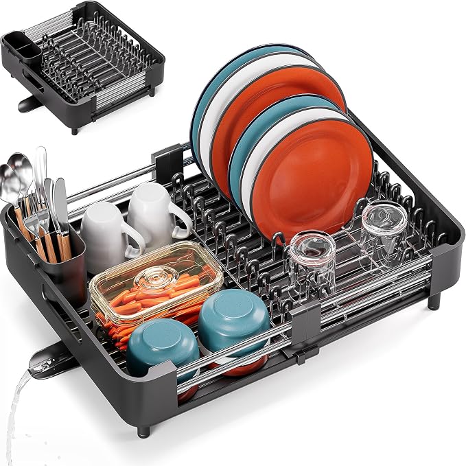 Dish Drying Rack for Kitchen Counter, Extendable Dish Rack by TOOLF