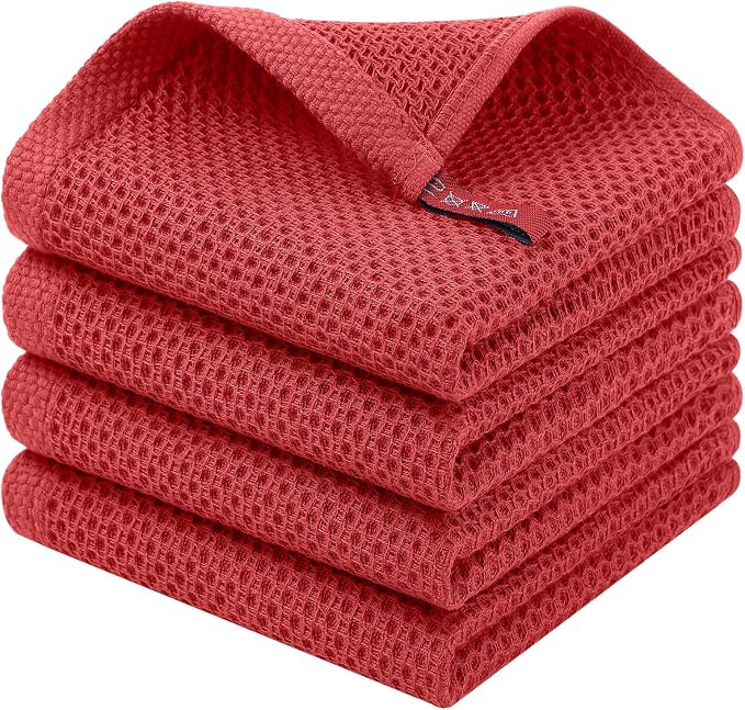 Homaxy 100% Cotton Waffle Weave Kitchen Dish Cloths, Quick Drying Dish Rags by Homaxy