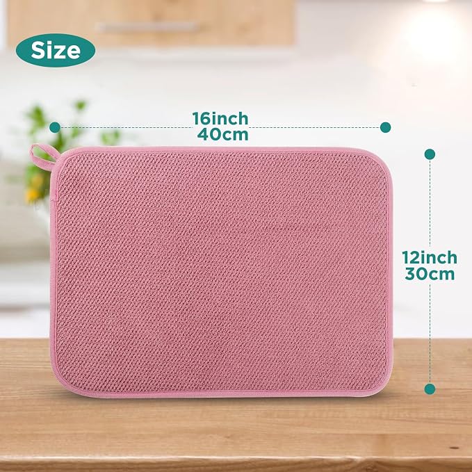 Microfiber Dish Drying Mat, Super Absorbent Kitchen Dish Drying Pad - Image 2
