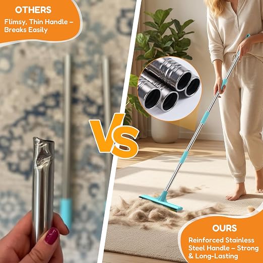 3 In 1 Carpet Rake for Pet Hair Removal Tool - Image 8