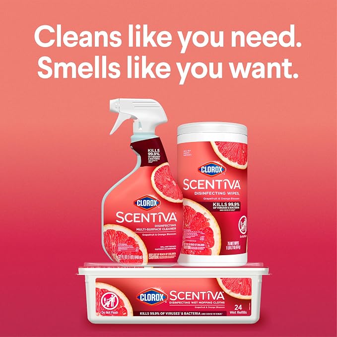Clorox Scentiva Disinfecting Wipes, Grapefruit and Orange Blossom - Image 8