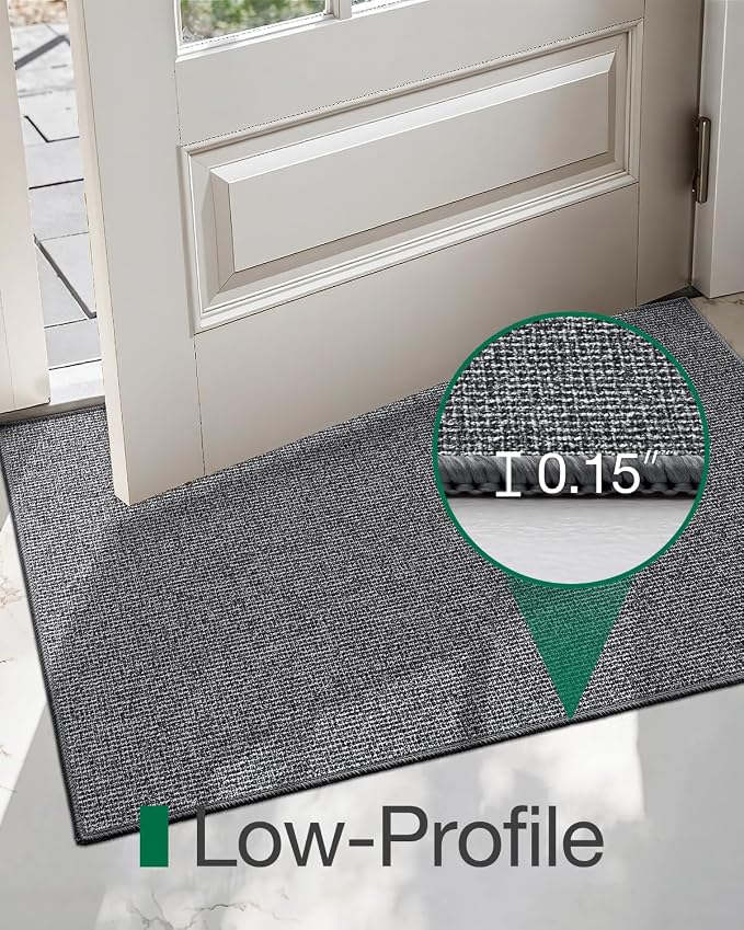 LUMI Indoor Door Mat 17"x30", Ultra Thin Low Profile Non-Slip Doormat - Image 4