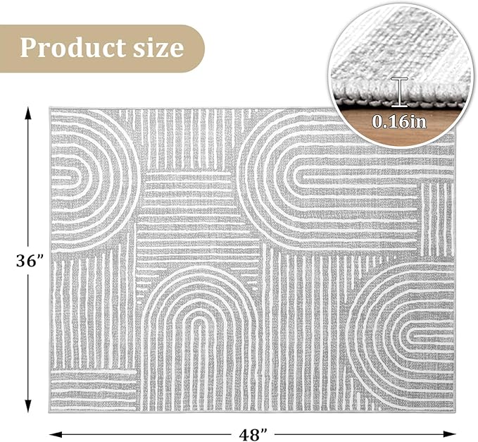 Office Chair Mat for Hardwood Floor, 48"x36" Easy Glide Computer Desk Mat Protector for Rolling Chair Under Desk Rug Nonslip Backing, Machine Wash (Modern)