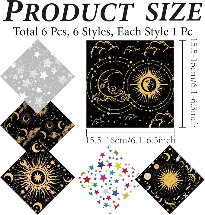 CREATCABIN 6 Packs Thickened Glasses Cleaning Cloth Elegant Flower Design - Image 2