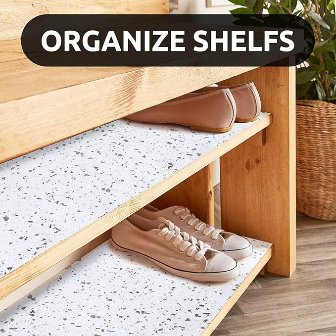 RAY STAR 12X120 Inch Shelf Liner for Kitchen Cabinets, Non-Adhesive Cabinet Liner Washable, PVC Drawer Liner for Dresser Non-Slip Bathroom (Stone)(5 Roll)