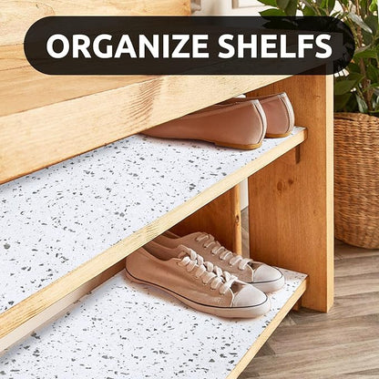 RAY STAR 12X120 Inch Shelf Liner for Kitchen Cabinets, Non-Adhesive Cabinet Liner Washable, PVC Drawer Liner for Dresser Non-Slip Bathroom (Stone)(5 Roll)