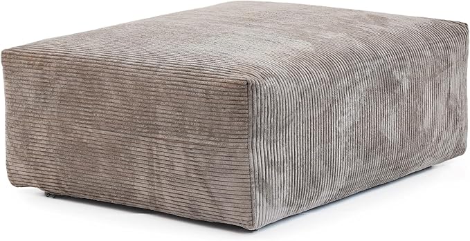 JACH 39.37" Oversized Ottoman Seater for Living Room, Deep Seat Extra Sofa Seater, Minimalist Chaise Ottoman, Modern Corduroy Ottomans for Living Room, Apartment, Light Brown ﻿