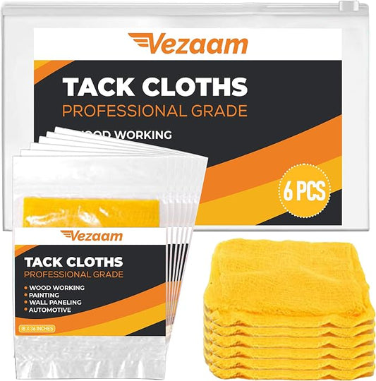 Tack Cloths - 6 Pcs, Remove Dust, Sanding Particles, Clean & Polish by VEZAAM