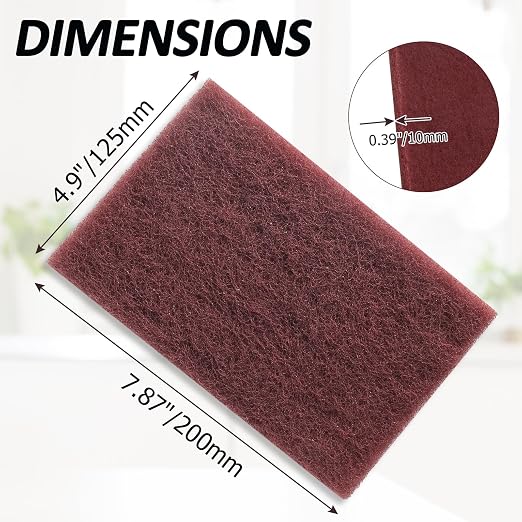 BokWin 6Pcs Red Scuff Pads Very Fine Grade General Purpose Sanding Hand Pads - Image 5